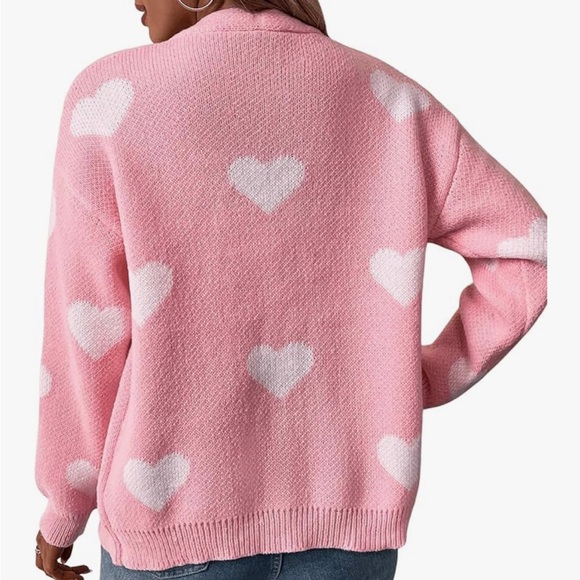 Verdusa Women's Long Sleeve Print Button Front V Neck Knit Sweater Cardigan - Picture 2 of 3